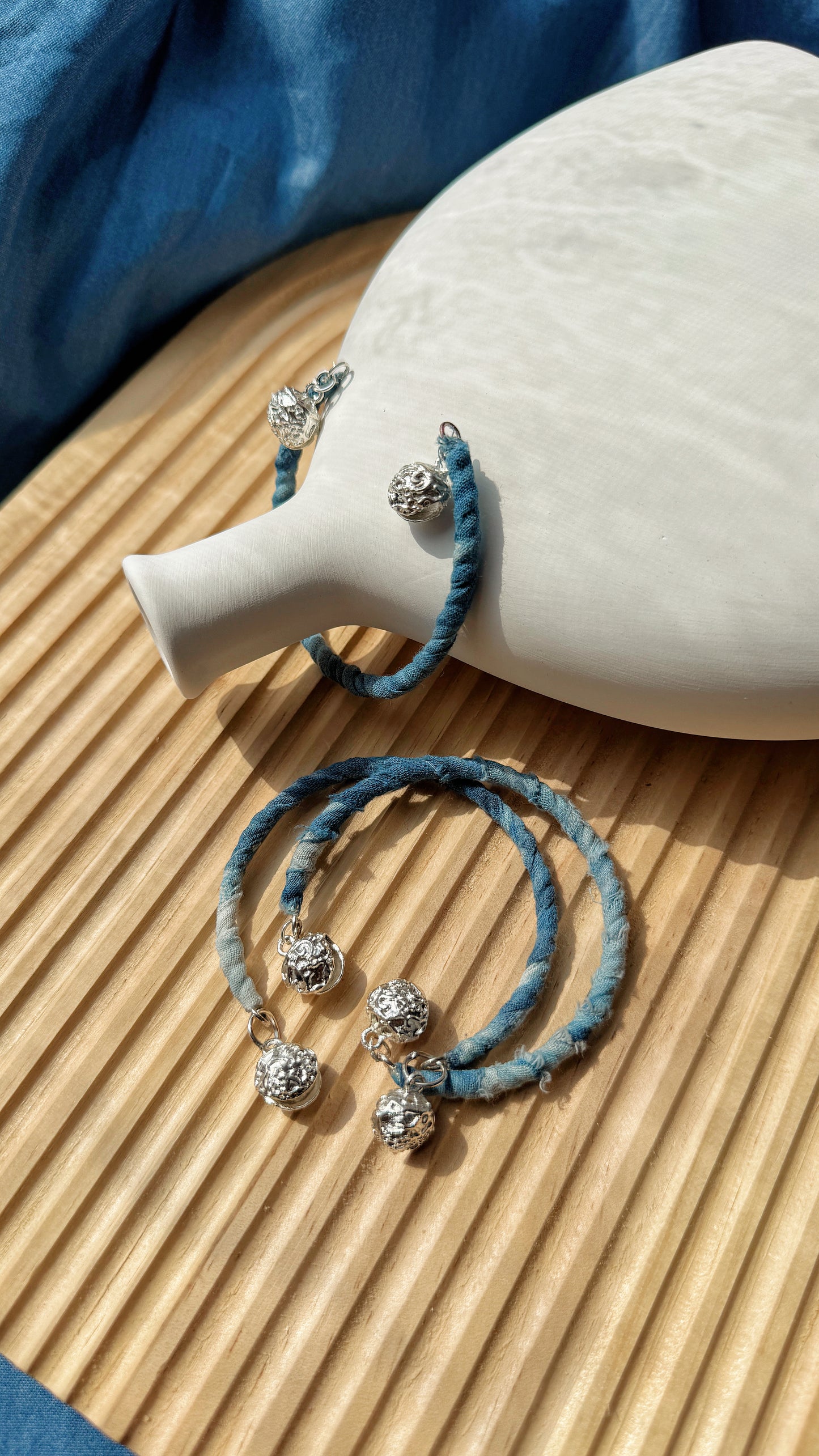 Indigo Fabric Bracelet - Ling