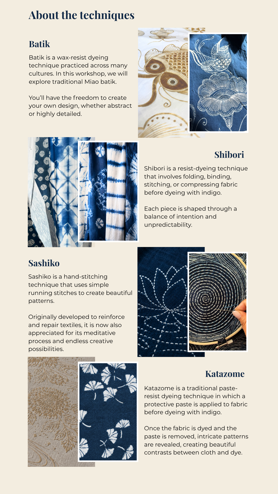Indigo Dye Workshops