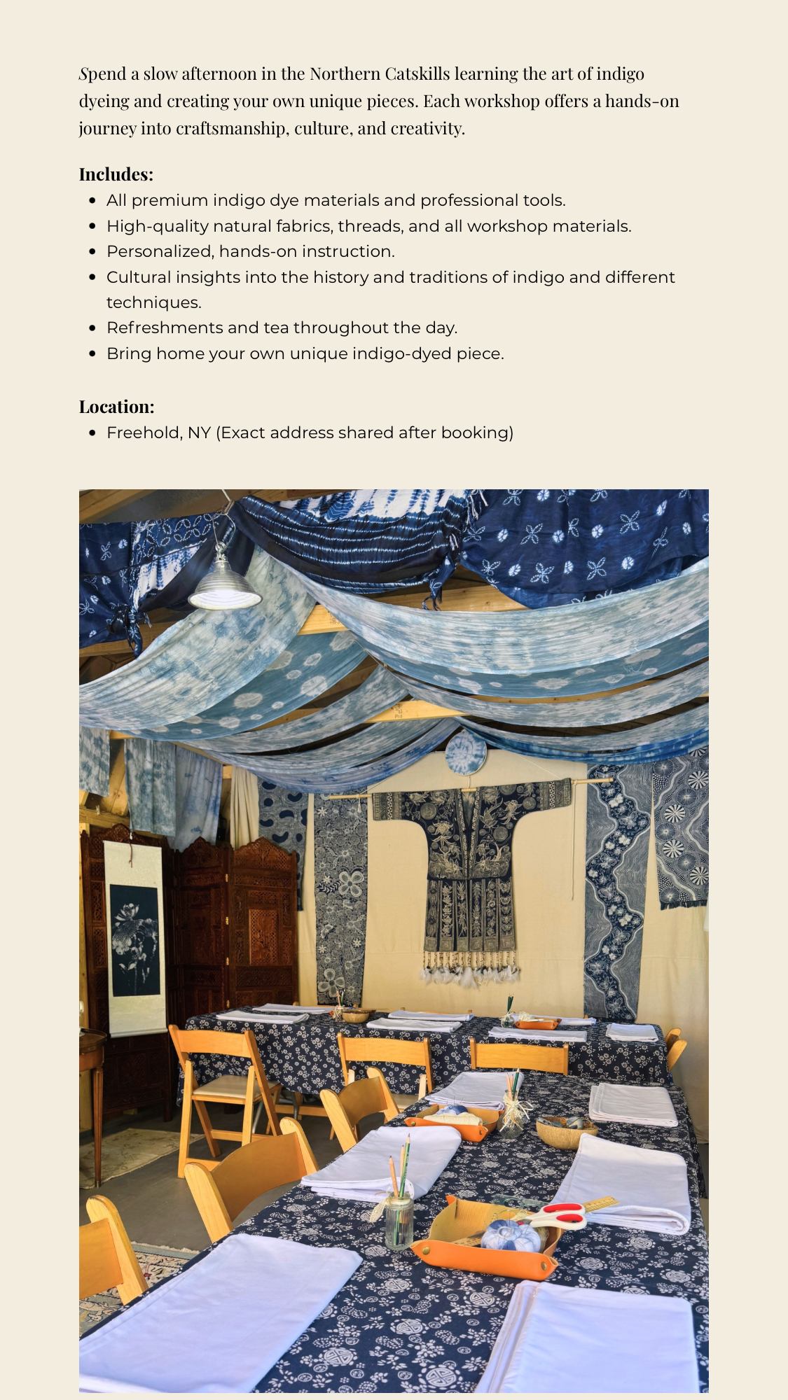Indigo Dye Workshops