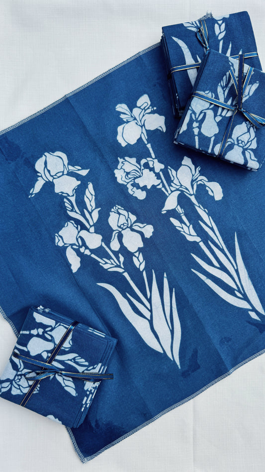 Indigo Iris Napkin Set