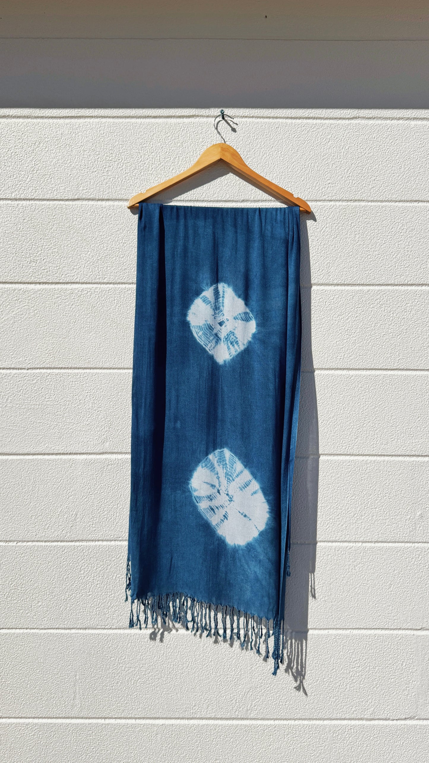 Indigo Shibori Cotton Scarf