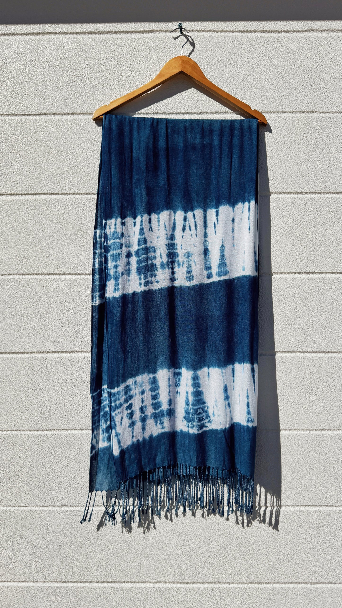 Indigo Shibori Cotton Scarf