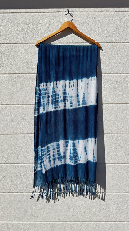 Indigo Shibori Cotton Scarf