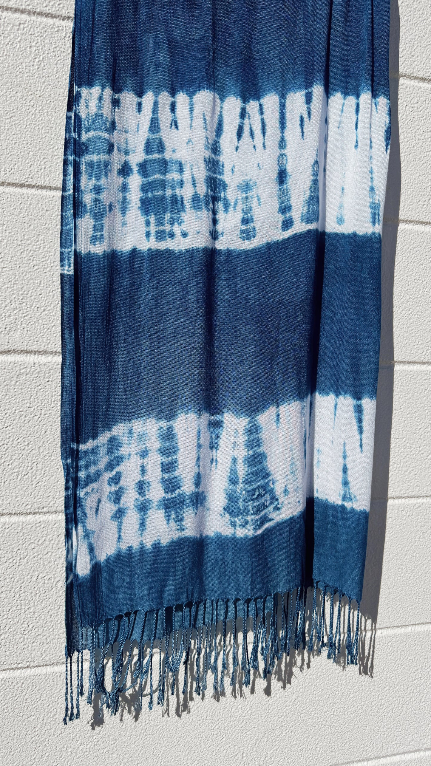Indigo Shibori Cotton Scarf