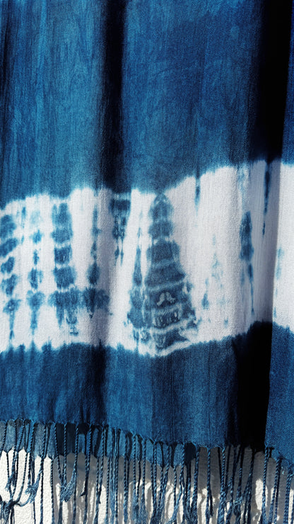 Indigo Shibori Cotton Scarf