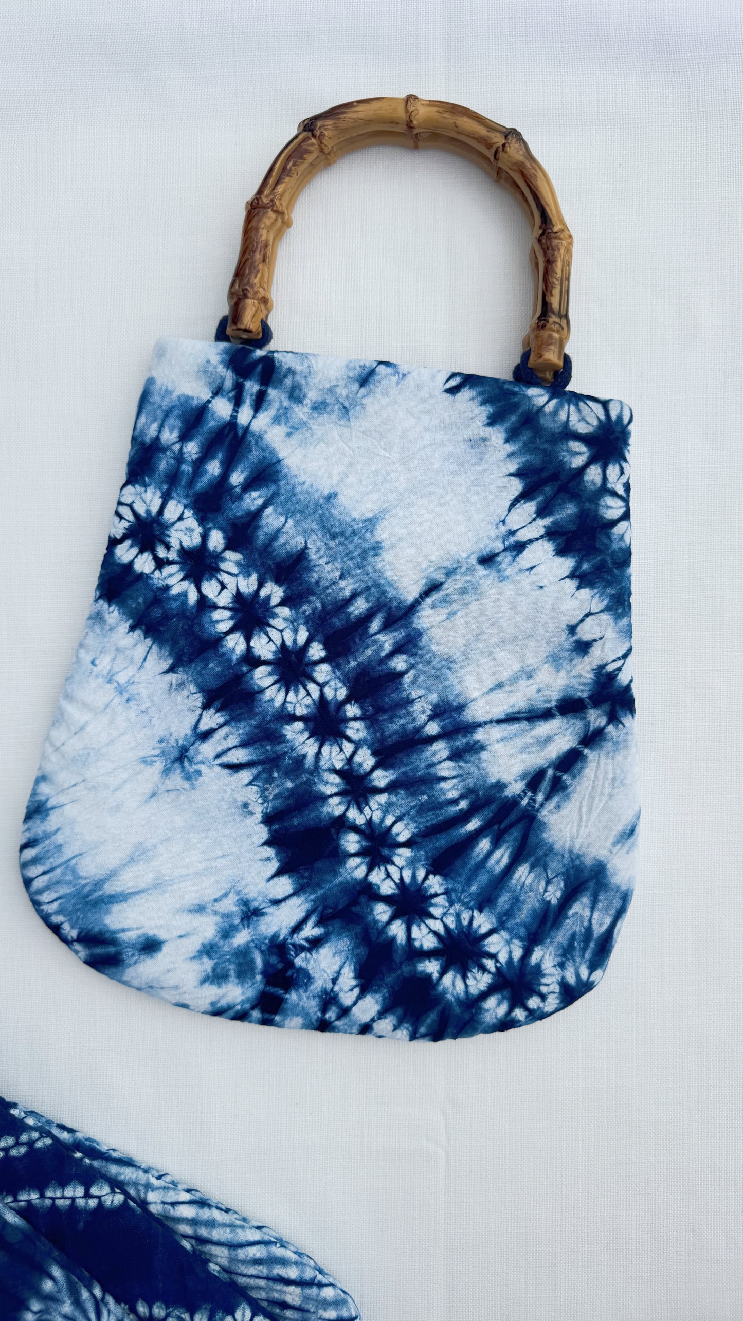 Indigo Bamboo Handle Tote
