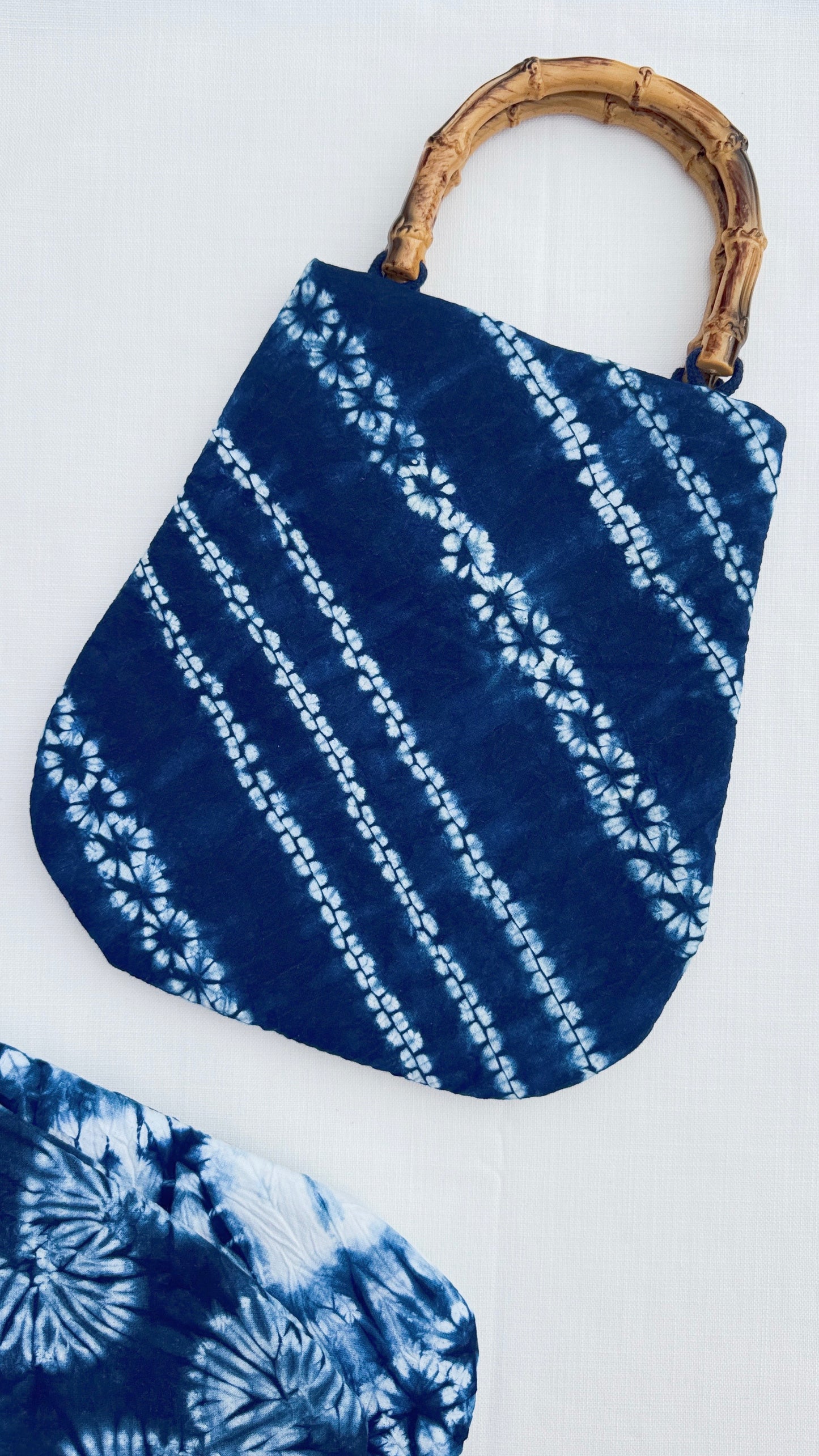 Indigo Bamboo Handle Tote
