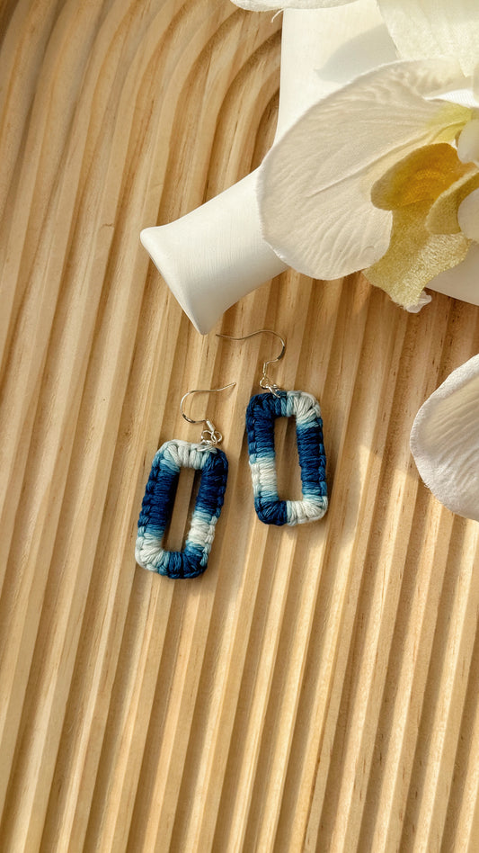 Indigo Thread Earrings - Woven