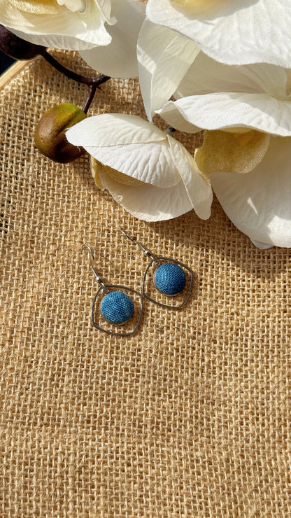 Indigo Fabric Earrings - Frame