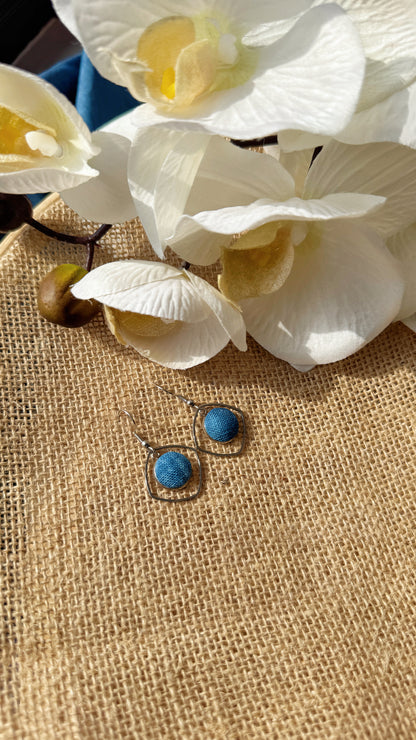 Indigo Fabric Earrings - Frame
