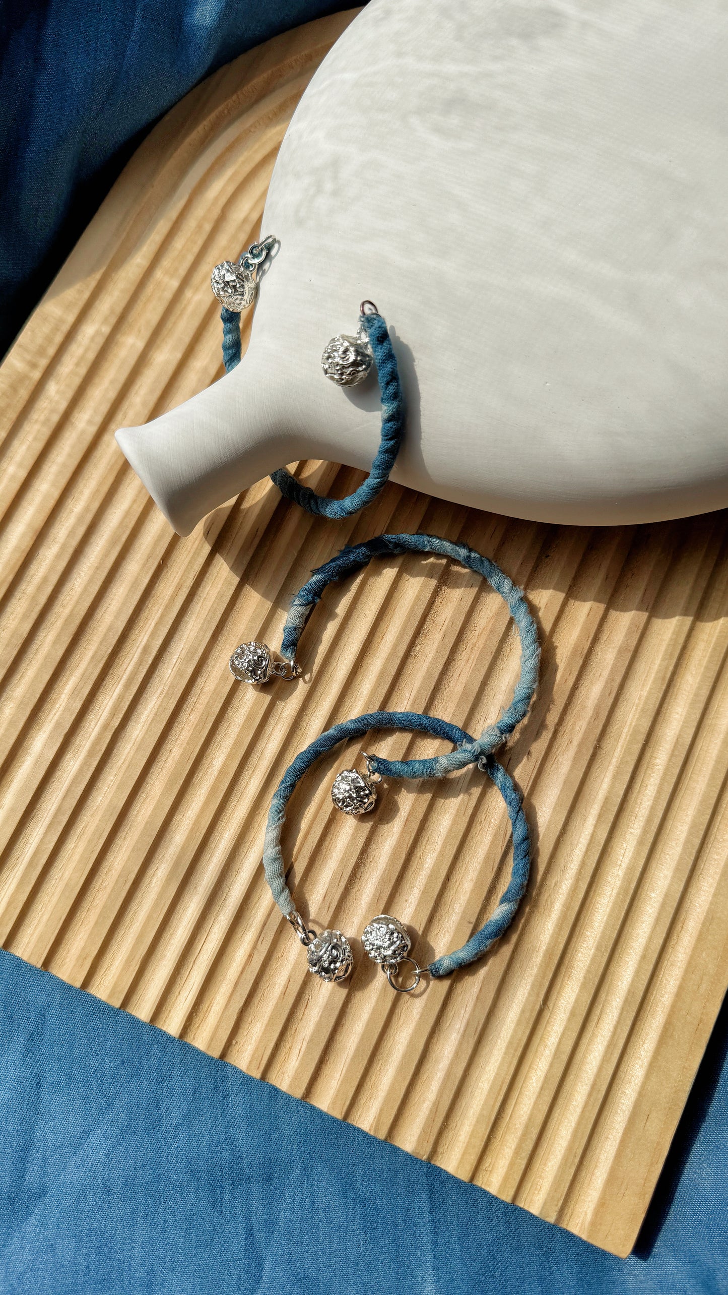 Indigo Fabric Bracelet - Ling