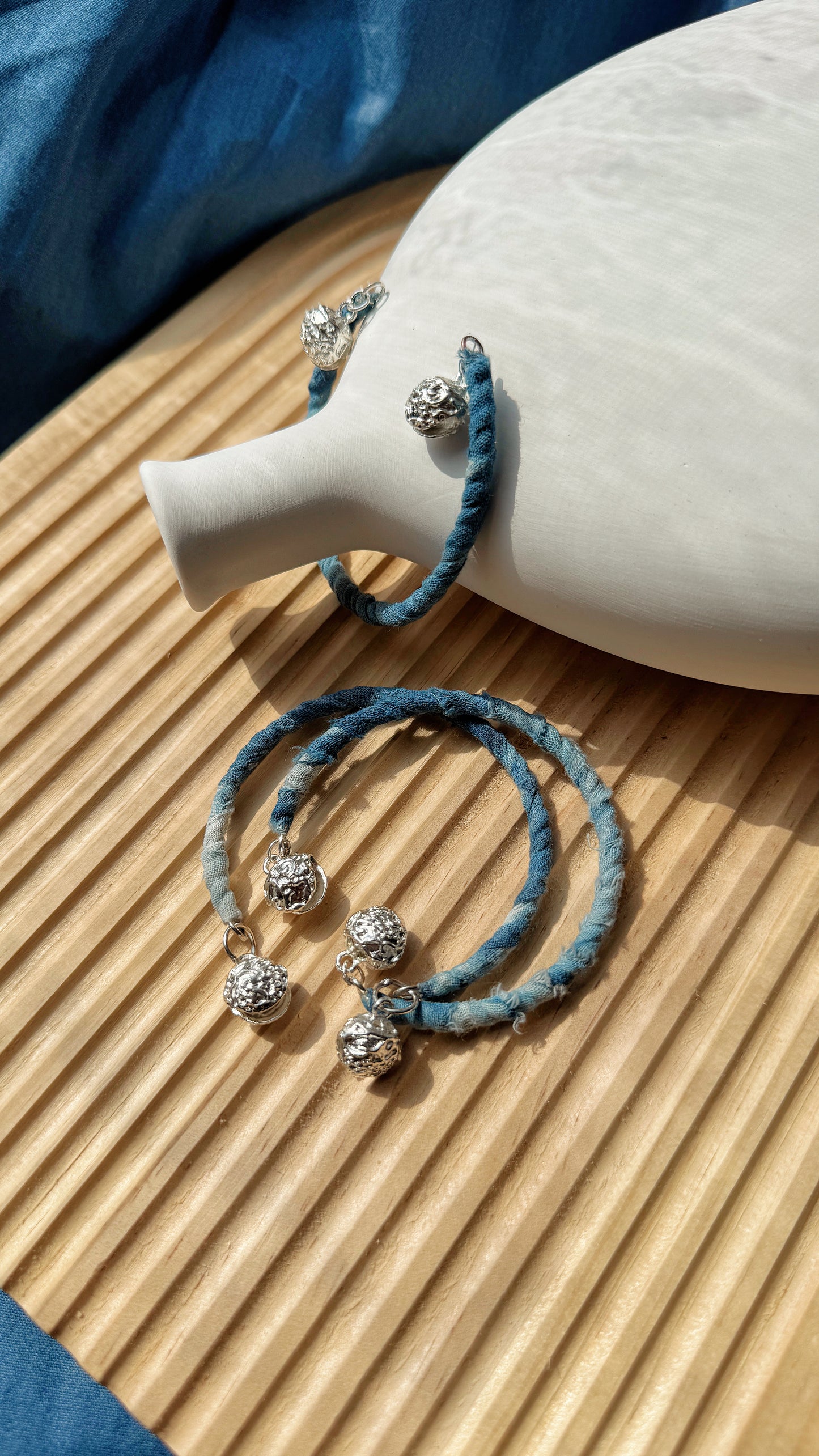 Indigo Fabric Bracelet - Ling