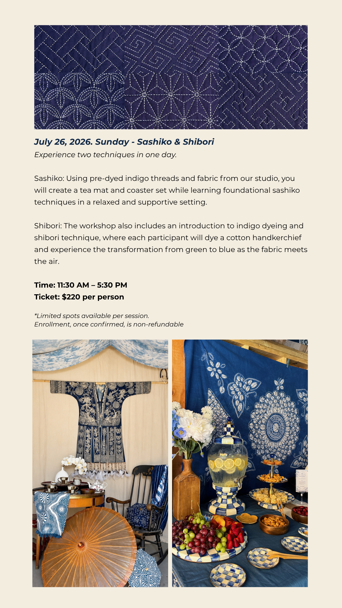 Indigo Dye Workshops