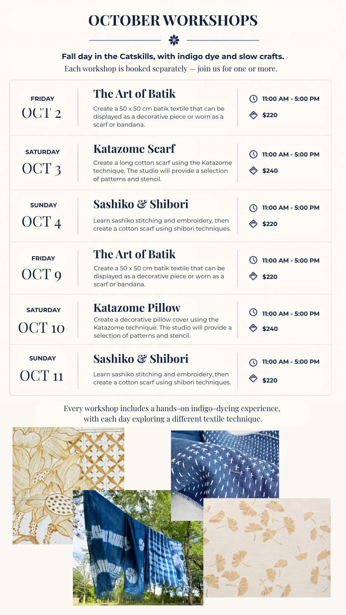 Indigo Dye Workshops
